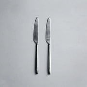 Individual Pieces-JAZZUPCO-Matte Silver-Ava-Dinner Knife (2 Pieces)-JAZZUPCO