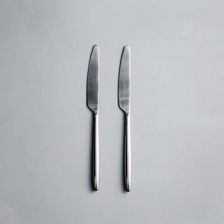 Individual Pieces-JAZZUPCO-Matte Silver-Ava-Dinner Knife (2 Pieces)-JAZZUPCO