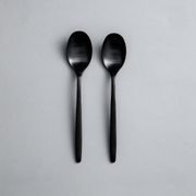 Ava Salad Servers, Serving Utensils & Individual Pieces-JAZZUPCO-Matte Black-Dinner Spoon (2 Pieces)-JAZZUPCO