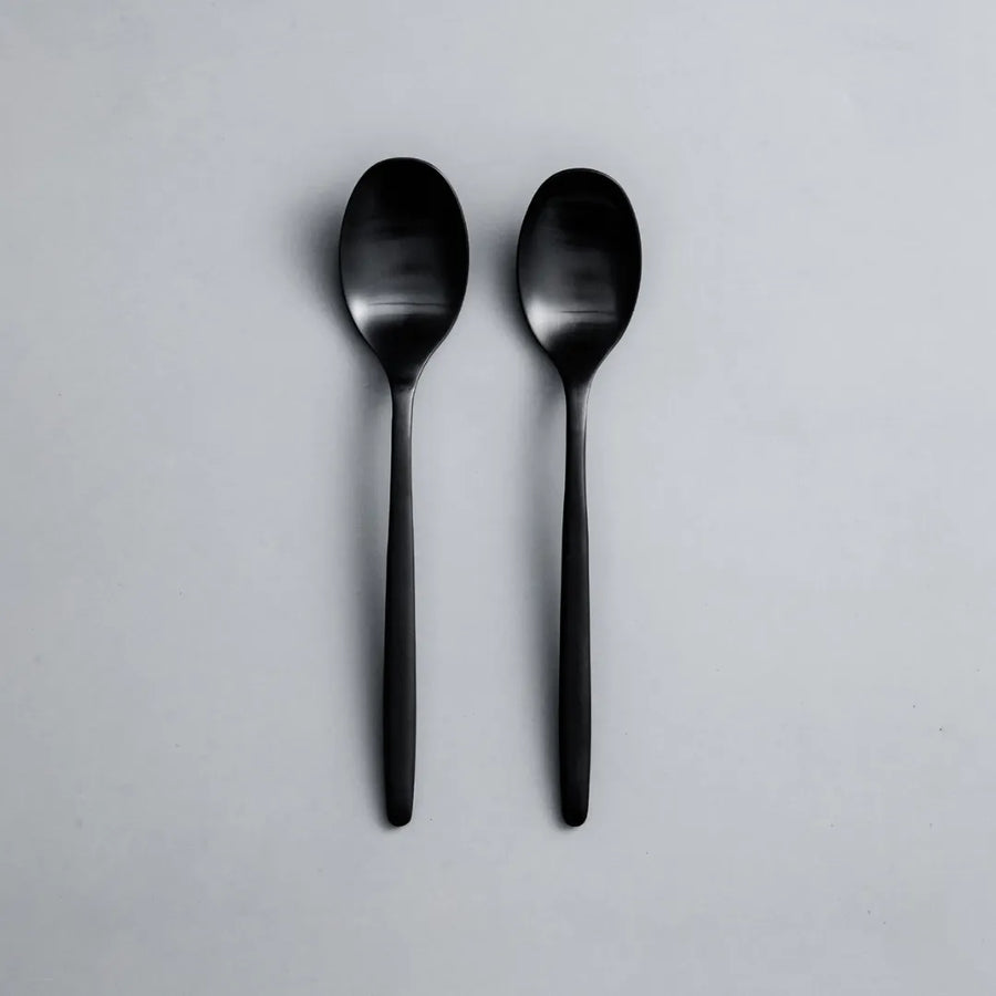 Individual Pieces-JAZZUPCO-Matte Black-Ava-Dinner Spoon (2 Pieces)-JAZZUPCO