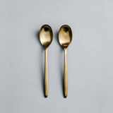 ✨VIP Access: Ava Salad Servers, Serving Utensils & Individual Pieces-JAZZUPCO-Matte Gold-Dinner Spoon (2 Pieces)-JAZZUPCO