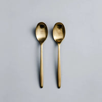 Individual Pieces-JAZZUPCO-Matte Gold-Ava-Dinner Spoon (2 Pieces)-JAZZUPCO