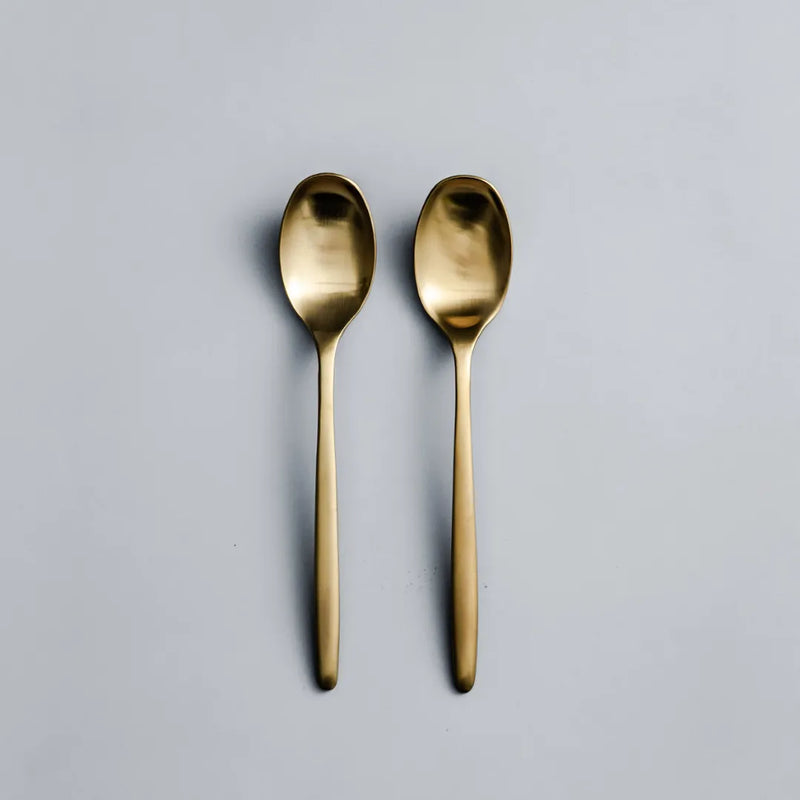 Individual Pieces-JAZZUPCO-Matte Gold-Ava-Dinner Spoon (2 Pieces)-JAZZUPCO