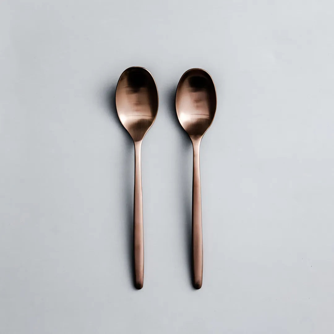 Individual Pieces-JAZZUPCO-Matte Rose Gold-Ava-Dinner Spoon (2 Pieces)-JAZZUPCO
