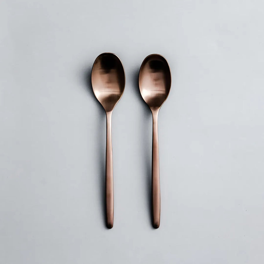 Individual Pieces-JAZZUPCO-Matte Rose Gold-Ava-Dinner Spoon (2 Pieces)-JAZZUPCO
