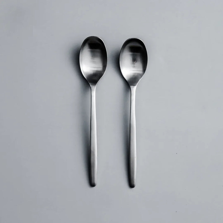 Individual Pieces-JAZZUPCO-Matte Silver-Ava-Dinner Spoon (2 Pieces)-JAZZUPCO