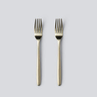 Individual & Matching Pieces-JAZZUPCO-Matte Champagne Gold-Dinner Fork (2 Pieces)-JAZZUPCO