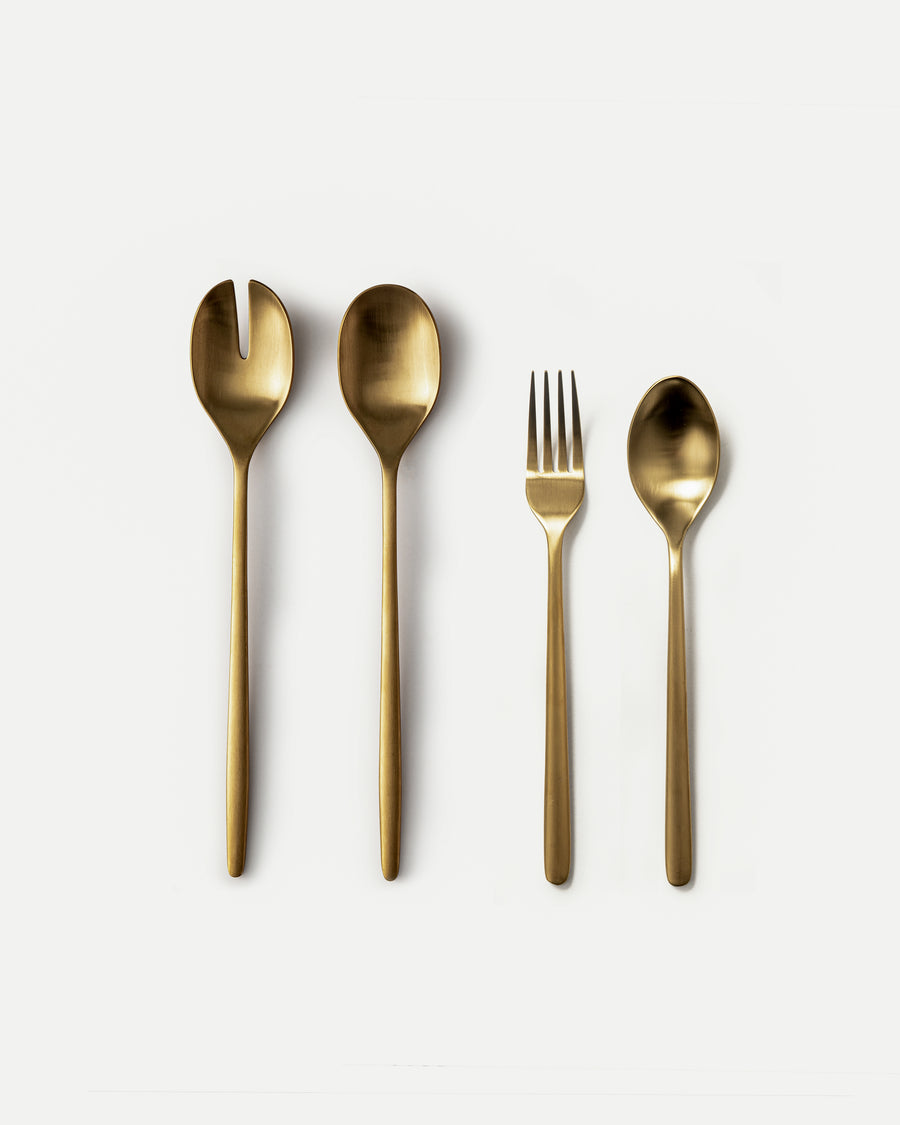 Serving Utensils & Salad Servers-JAZZUPCO-Matte Gold-Haelynn 2.0-Serving Utensils + Salad Servers Bundle-JAZZUPCO