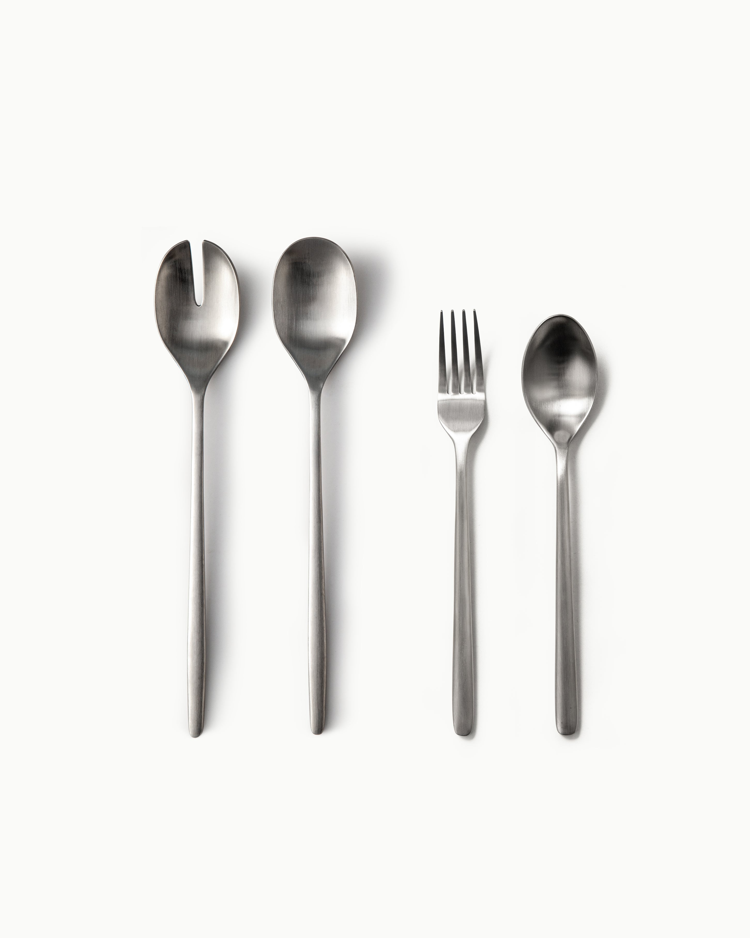 Serving Utensils & Salad Servers-JAZZUPCO-Matte Silver-Haelynn 2.0-Serving Utensils + Salad Servers Bundle-JAZZUPCO