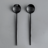 Minimalist/ French Flatware Salad Servers, Serving Utensils & Individual Pieces-JAZZUPCO-Matte Black-Salad Servers-JAZZUPCO