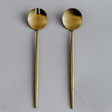 Minimalist/ French Flatware Salad Servers, Serving Utensils & Individual Pieces-JAZZUPCO-Matte Gold-Salad Servers-JAZZUPCO