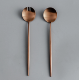 Minimalist/ French Flatware Salad Servers, Serving Utensils & Individual Pieces-JAZZUPCO-Matte Rose Gold-Salad Servers-JAZZUPCO