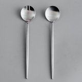 Minimalist/ French Flatware Salad Servers, Serving Utensils & Individual Pieces-JAZZUPCO-Matte Silver-Salad Servers-JAZZUPCO