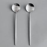 Minimalist/ French Flatware Salad Servers, Serving Utensils & Individual Pieces-JAZZUPCO-Matte Silver-Salad Servers-JAZZUPCO