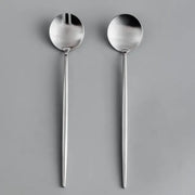 Minimalist/ French Flatware Salad Servers, Serving Utensils & Individual Pieces-JAZZUPCO-Matte Silver-Salad Servers-JAZZUPCO