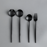 Minimalist/ French Flatware Salad Servers, Serving Utensils & Individual Pieces-JAZZUPCO-Matte Black-Serving Utensils + Salad Servers Bundle-JAZZUPCO