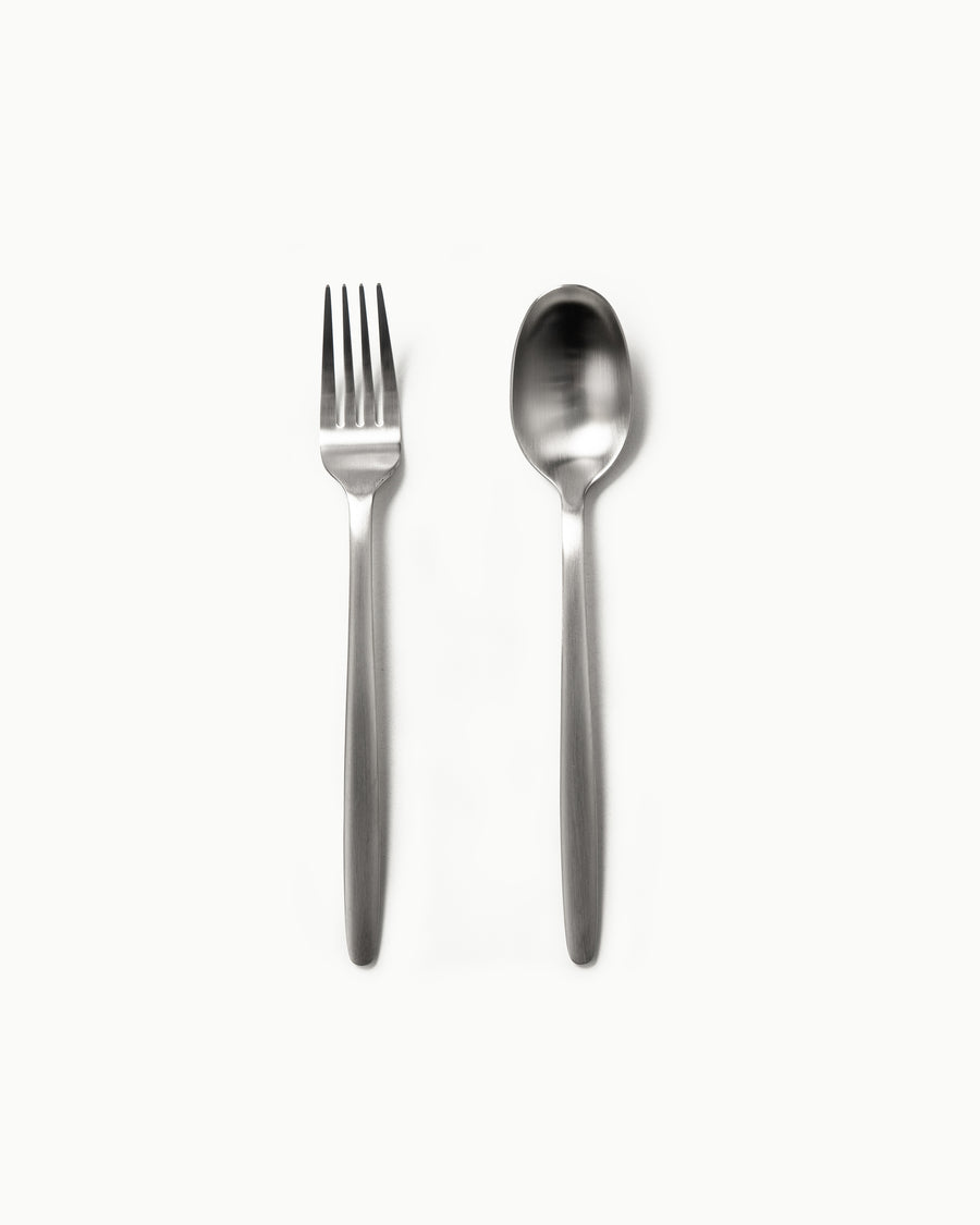Serving Utensils & Salad Servers-JAZZUPCO-Matte Silver-Tia-Serving Utensils-JAZZUPCO