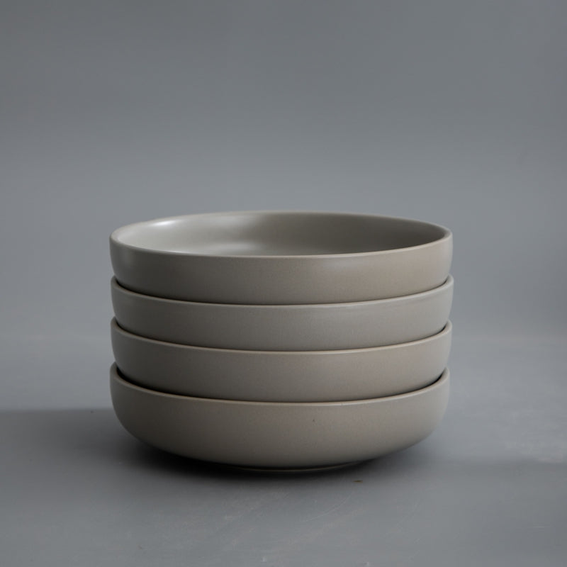 Minimalist Dinnerware-JAZZUPCO-Matte Dove Gray-4 x Big Bowls-JAZZUPCO
