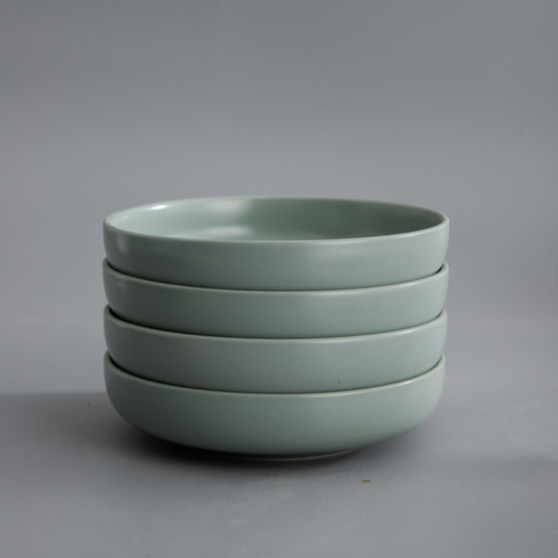 Minimalist Dinnerware-JAZZUPCO-Matte Sage Green-4 x Big Bowls-JAZZUPCO
