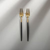 Minimalist/ French Flatware Individual Pieces-JAZZUPCO-Black &amp; Gold-Dinner Fork (2 Pieces)-JAZZUPCO