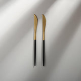 Minimalist/ French Flatware Individual Pieces-JAZZUPCO-Black & Gold-Dinner Knife (2 Pieces)-JAZZUPCO