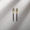 Minimalist/ French Flatware Individual Pieces-JAZZUPCO-Black &amp; Gold-Fruit Fork (2 Pieces)-JAZZUPCO