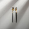 Minimalist/ French Flatware Individual Pieces-JAZZUPCO-Black &amp; Gold-Salad Fork (2 Pieces)-JAZZUPCO