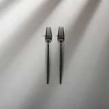 Minimalist/ French Flatware Individual Pieces-JAZZUPCO-Matte Black-Dinner Fork (2 Pieces)-JAZZUPCO