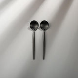 Minimalist/ French Flatware Individual Pieces-JAZZUPCO-Matte Black-Dinner Spoon (2 Pieces)-JAZZUPCO