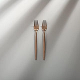 Minimalist/ French Flatware Individual Pieces-JAZZUPCO-Matte Rose Gold-Dinner Fork (2 Pieces)-JAZZUPCO