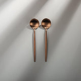 Minimalist/ French Flatware Individual Pieces-JAZZUPCO-Matte Rose Gold-Dinner Spoon (2 Pieces)-JAZZUPCO