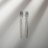 Minimalist/ French Flatware Individual Pieces-JAZZUPCO-Matte Silver-Dinner Fork (2 Pieces)-JAZZUPCO