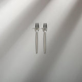 Minimalist/ French Flatware Individual Pieces-JAZZUPCO-Matte Silver-Fruit Fork (2 Pieces)-JAZZUPCO