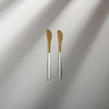 Minimalist/ French Flatware Individual Pieces-JAZZUPCO-White & Gold-Butter Knife (2 Pieces)-JAZZUPCO
