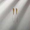 Minimalist/ French Flatware Individual Pieces-JAZZUPCO-White &amp; Gold-Butter Knife (2 Pieces)-JAZZUPCO