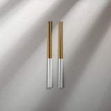 Minimalist/ French Flatware Individual Pieces-JAZZUPCO-White & Gold-Chopsticks (2 Pairs)-JAZZUPCO