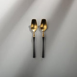 Vatican Flatware Individual Pieces-JAZZUPCO-Black & Gold-Dessert Spoon (2 Pieces)-JAZZUPCO