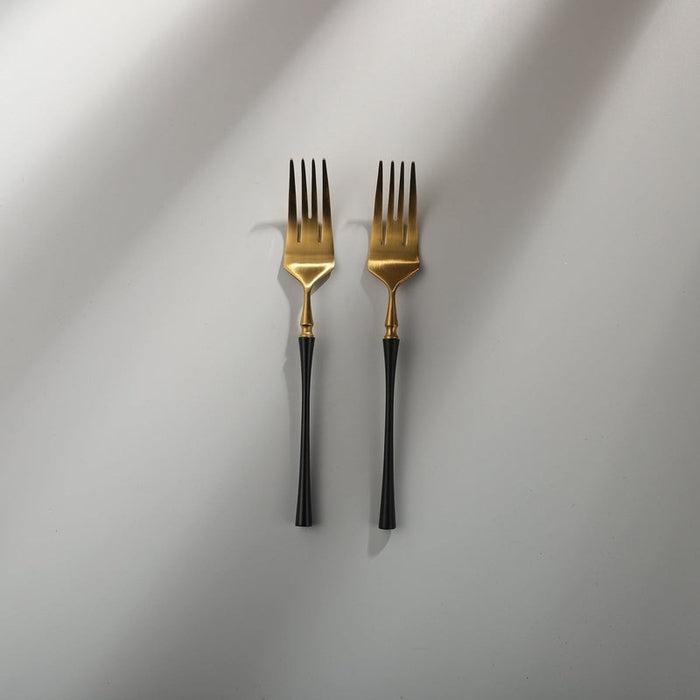 Vatican Flatware Individual Pieces-JAZZUPCO-Black & Gold-Dinner Fork (2 Pieces)-JAZZUPCO