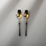 Vatican Flatware Individual Pieces-JAZZUPCO-Black & Gold-Dinner Spoon (2 Pieces)-JAZZUPCO