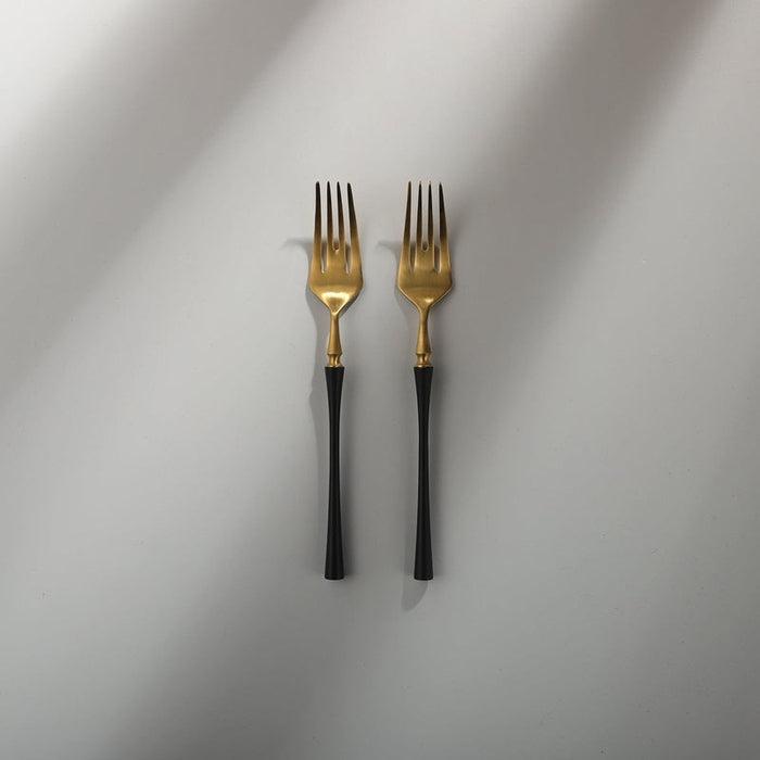 Vatican Flatware Individual Pieces-JAZZUPCO-Black & Gold-Salad Fork (2 Pieces)-JAZZUPCO