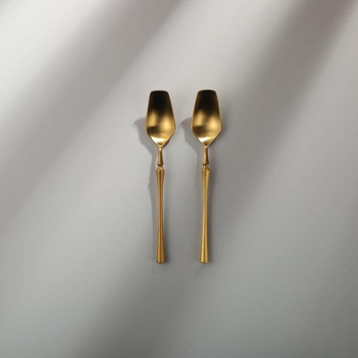 Vatican Flatware Individual Pieces-JAZZUPCO-Matte Gold-Dessert Spoon (2 Pieces)-JAZZUPCO