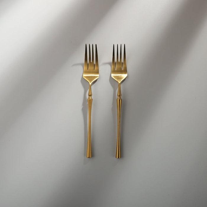 Vatican Flatware Individual Pieces-JAZZUPCO-Matte Gold-Dinner Fork (2 Pieces)-JAZZUPCO