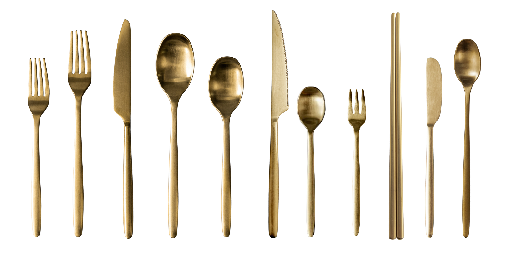 Extended set flatware pieces
